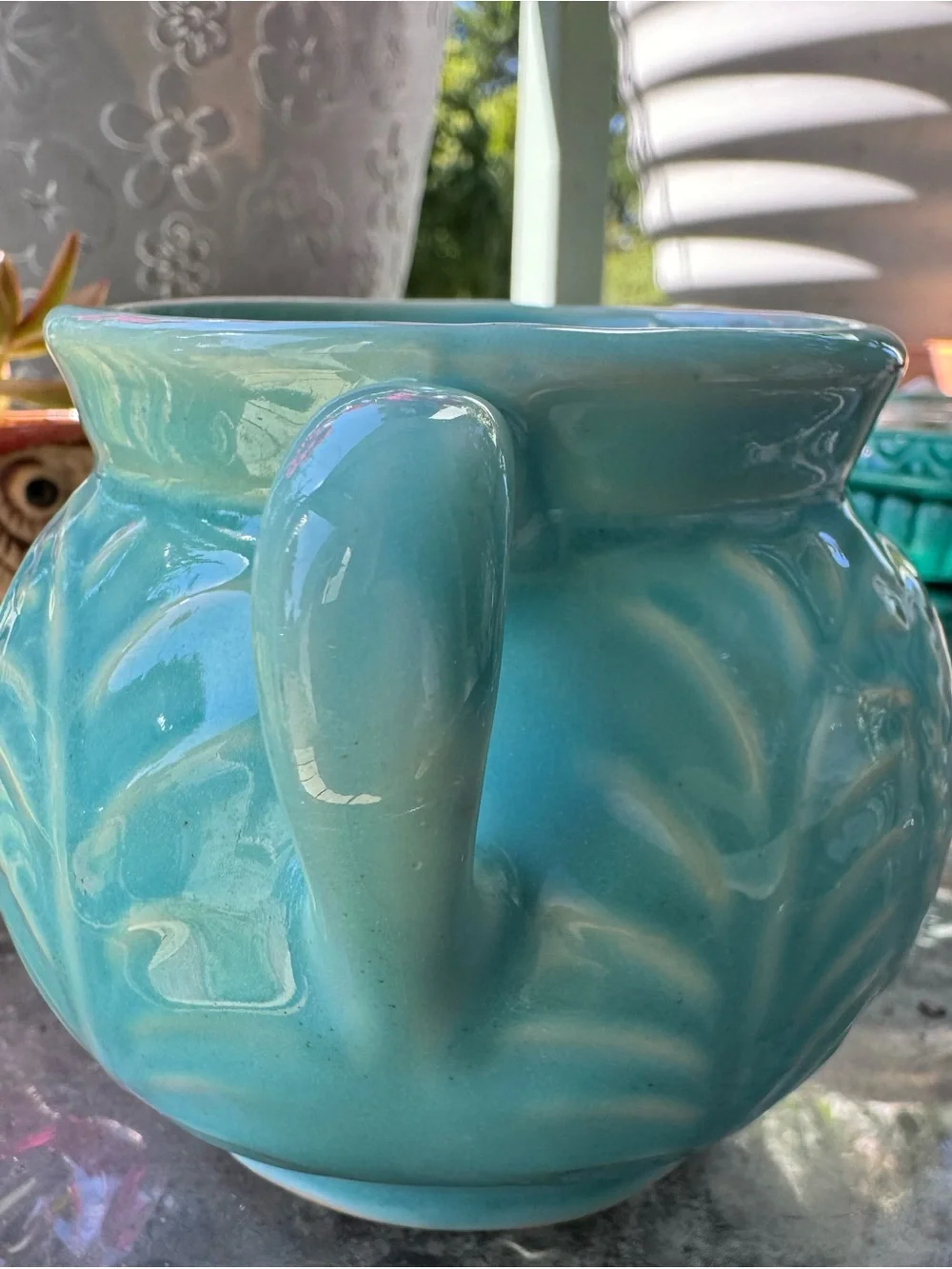 Shawnee Pottery glossy turquoise
